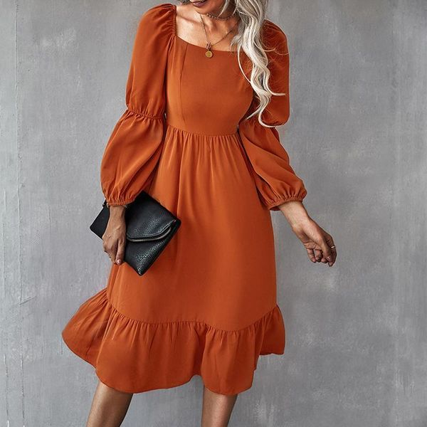 casual dresses autumn office lady elegant square collar midi dress vintage fashion lantern sleeve 2022 spring women solid party, Black;gray
casual dresses autumn office lady elegant square collar midi dress vintage fashion lantern sleeve 2022 spring women solid party, Black;gray