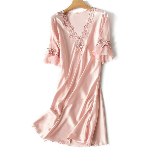 sleep wear v neck sleepdress women sleepwear version ice silk short sleeve lace skirt nighty lingerie sleeping dress, Black;red
sleep wear v neck sleepdress women sleepwear version ice silk short sleeve lace skirt nighty lingerie sleeping dress, Black;red