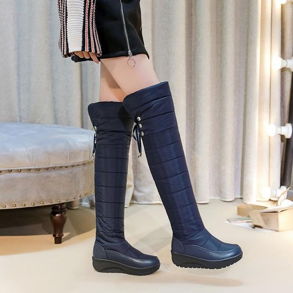 boots leisure street thick bottom keep warm plush fur over the knee long women plus size waterproof down platform snow, Black 
boots leisure street thick bottom keep warm plush fur over the knee long women plus size waterproof down platform snow, Black