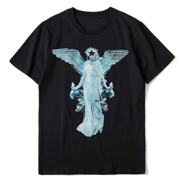 fashion mens pattern print t shirts black men women short sleeve tees, White;black