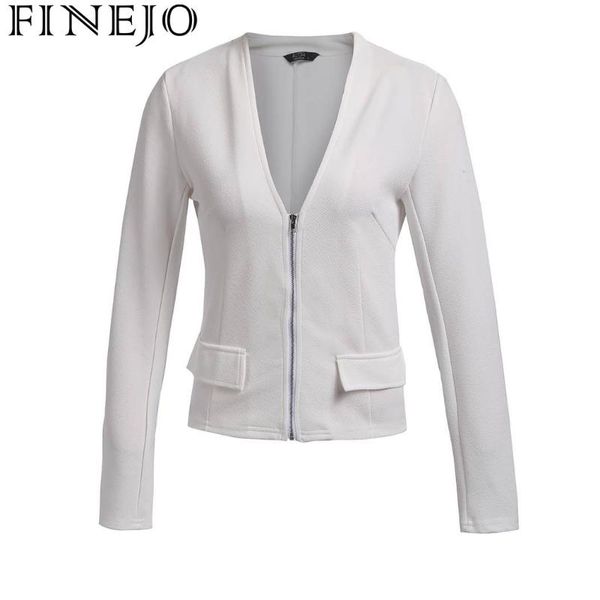 women's suits & blazers finejo slim fit fake pockets blazer jacket women solid v-neck long sleeve front zipper spring autumn jackets ca, White;black
women's suits & blazers finejo slim fit fake pockets blazer jacket women solid v-neck long sleeve front zipper spring autumn jackets ca, White;black