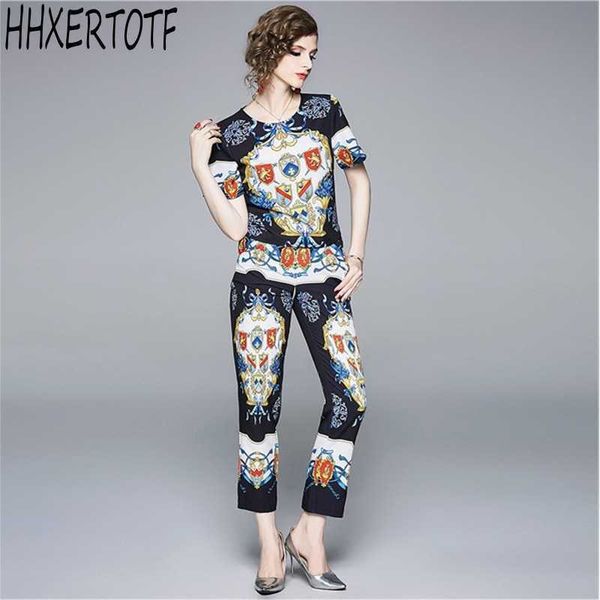 summer fashion women 2 piece set vintage printed short sleeve t-shirt + ankle-length pencil pants sets 210531, White
summer fashion women 2 piece set vintage printed short sleeve t-shirt + ankle-length pencil pants sets 210531, White