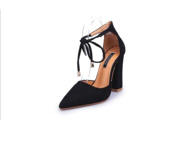 dress shoes pointed large size suede high heels lacing women's thick with temperament fashion shallow mouth sandals women, Black
dress shoes pointed large size suede high heels lacing women's thick with temperament fashion shallow mouth sandals women, Black