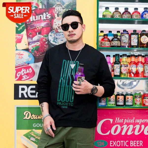 large size men's letter printing round neck sweater plus fertilizer to increase loose fashion long sleeves #z425, Black
large size men's letter printing round neck sweater plus fertilizer to increase loose fashion long sleeves #z425, Black