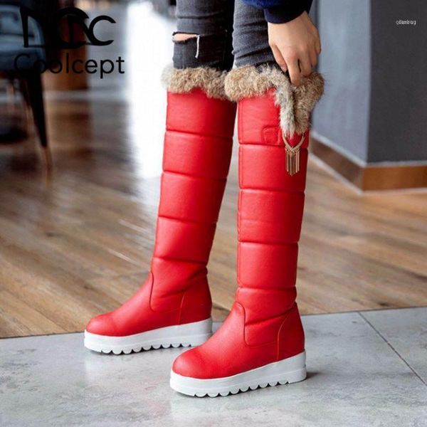 boots coolcept women plush fur knee high keep warm winter snow thick sole platform shoes woman footwear size 32-4311, Black
boots coolcept women plush fur knee high keep warm winter snow thick sole platform shoes woman footwear size 32-4311, Black