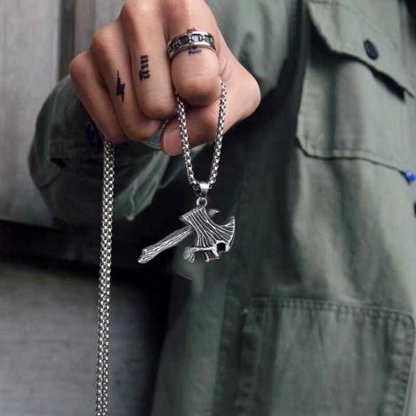 pendant necklaces vintage sword hatchet small charm necklace european and american accessories men women stainless steel jewelry, Silver
pendant necklaces vintage sword hatchet small charm necklace european and american accessories men women stainless steel jewelry, Silver