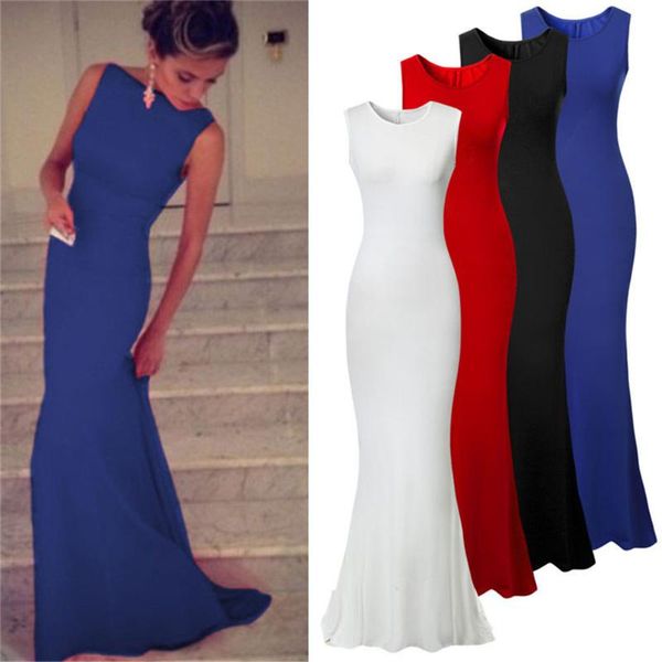 casual dresses women solid bodycon maxi dress sleeveless evening party o neck elegant formal 5 color, Black;gray
casual dresses women solid bodycon maxi dress sleeveless evening party o neck elegant formal 5 color, Black;gray