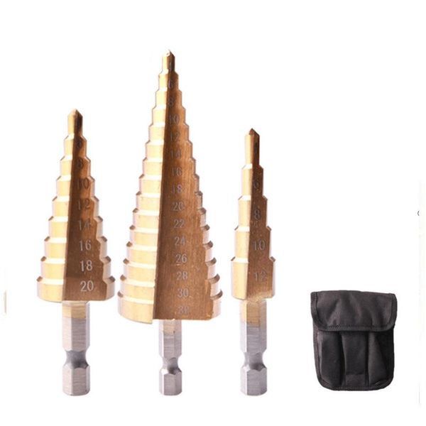 professional drill bits 6pcs hss step bit set 4-12/20/32mm metal hole cutter wood cone core drilling saw tool 3,6,8mm
professional drill bits 6pcs hss step bit set 4-12/20/32mm metal hole cutter wood cone core drilling saw tool 3,6,8mm