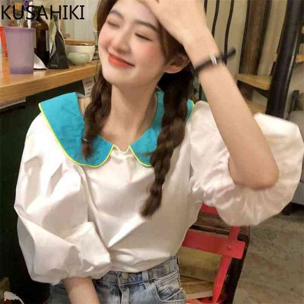 korean hit color peter pan colalr blouse causal sweet puff sleeve woman shirts summer blusas feminimos 6h841 210603, White
korean hit color peter pan colalr blouse causal sweet puff sleeve woman shirts summer blusas feminimos 6h841 210603, White