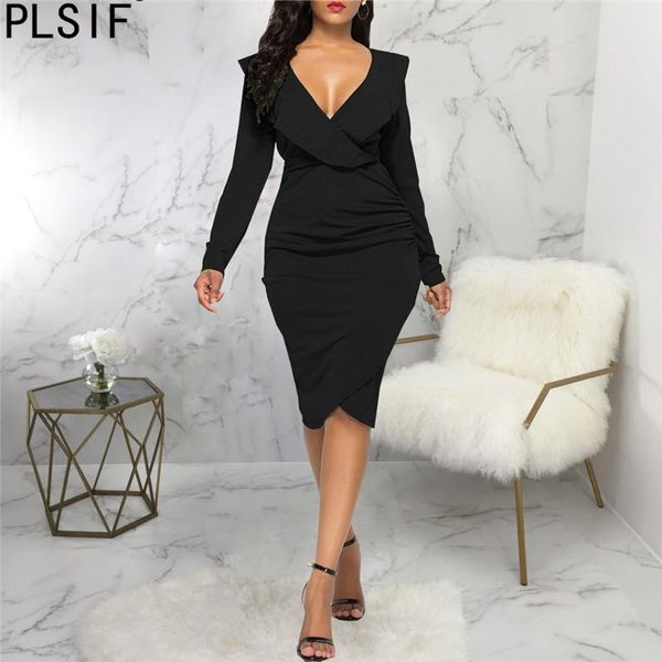 casual dresses women solid color long sleeve v-neck tight dress daily commuter professional spring, Black;gray
casual dresses women solid color long sleeve v-neck tight dress daily commuter professional spring, Black;gray