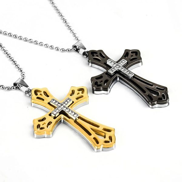 pendant necklaces simple trendy men's cross necklace fashion accessories domineering personality classic jewelry wholesale, Silver
pendant necklaces simple trendy men's cross necklace fashion accessories domineering personality classic jewelry wholesale, Silver
