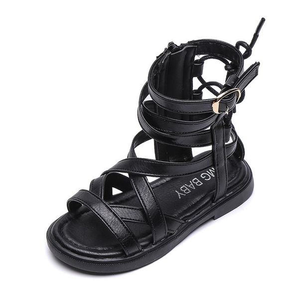 kids roman sandals high-girls flat beach children ankle open toe princess boots, Black;grey
kids roman sandals high-girls flat beach children ankle open toe princess boots, Black;grey