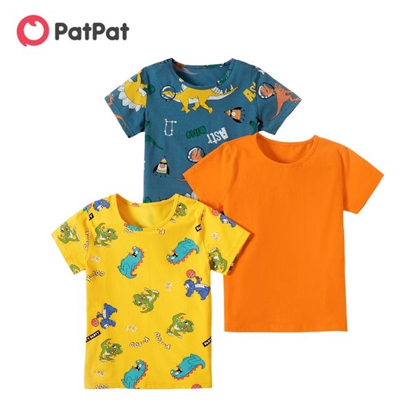 3-piece kids boy dinosaur allover print solids tees for 4-10y short-sleeve cotton t-shirt clothes 210528, Blue
3-piece kids boy dinosaur allover print solids tees for 4-10y short-sleeve cotton t-shirt clothes 210528, Blue