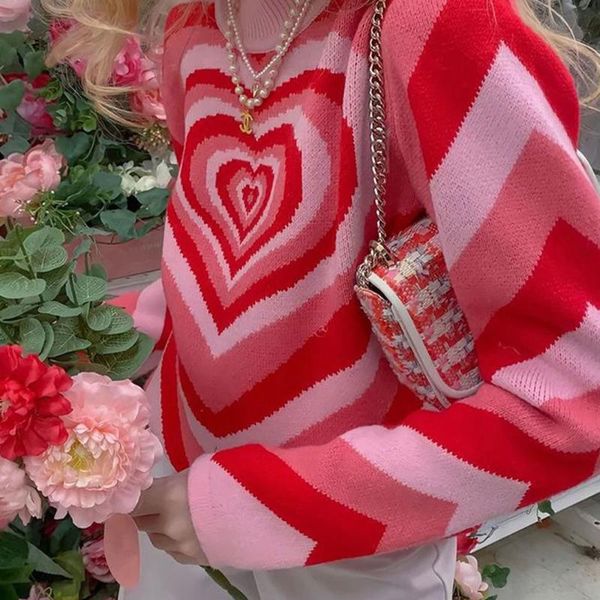 women's sweaters heart striped women pullovers knitted y2k aesthetic knitwear vintage streetwear pink fall sweater slim goth style 90s, White;black
women's sweaters heart striped women pullovers knitted y2k aesthetic knitwear vintage streetwear pink fall sweater slim goth style 90s, White;black