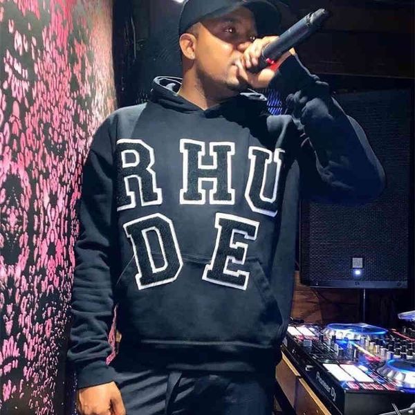 black rhude hoodie men women 1:1 hooded towel embroidery sweatshirts oversize solid pullover
black rhude hoodie men women 1:1 hooded towel embroidery sweatshirts oversize solid pullover