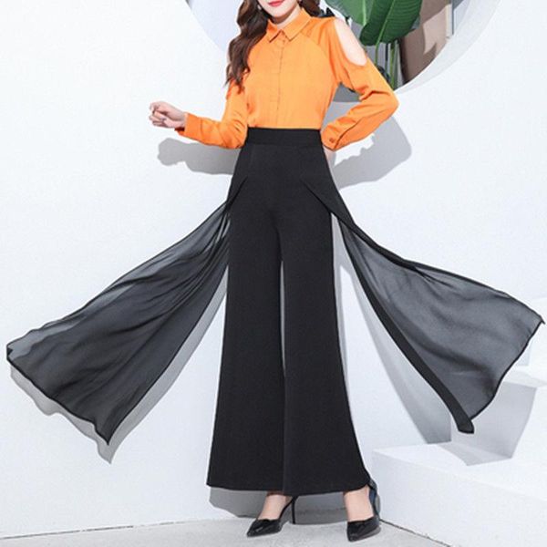women's pants & capris women 2021 spring summer fashion high waist chiffon female loose wide-leg ladies solid color casual trousers e15, Black;white
women's pants & capris women 2021 spring summer fashion high waist chiffon female loose wide-leg ladies solid color casual trousers e15, Black;white