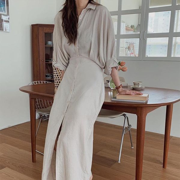 casual dresses early autumn lace up elegant long women dropped shoulder shirt party high waist dress female 2021 fashion lady vestidos, Black;gray
casual dresses early autumn lace up elegant long women dropped shoulder shirt party high waist dress female 2021 fashion lady vestidos, Black;gray