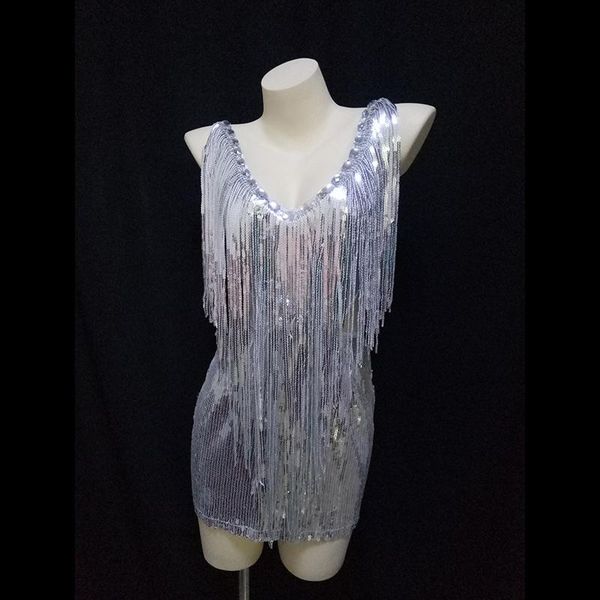 stage wear silver fringed dress womens dance costume nightclub bar gogo dancers evening festival outfit dn9666, Black;red
stage wear silver fringed dress womens dance costume nightclub bar gogo dancers evening festival outfit dn9666, Black;red