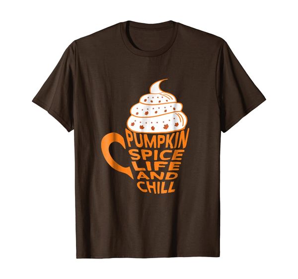 Cute Pumpkin Spice and Chill Latte Mug Fall T Shirt, Mainly pictures
