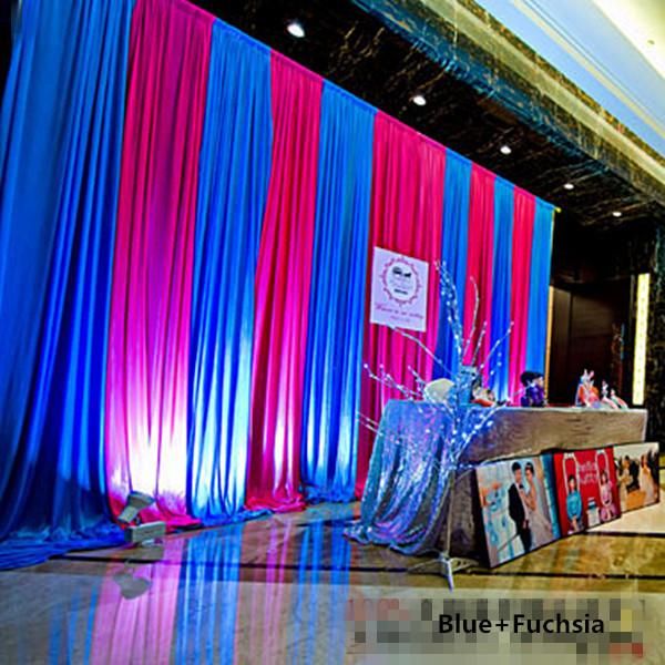 party decoration romantic 3*6m blue and fuchsia wedding backdrop curtain ice silk swag / stage curtains dhl free
party decoration romantic 3*6m blue and fuchsia wedding backdrop curtain ice silk swag / stage curtains dhl free