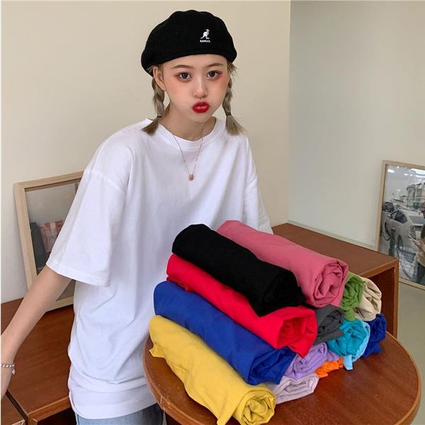 women's t-shirt 2021 summer short sleeve women tee shirt loose solid basic t casual o-neck hipster tshirt 2xl, White
women's t-shirt 2021 summer short sleeve women tee shirt loose solid basic t casual o-neck hipster tshirt 2xl, White