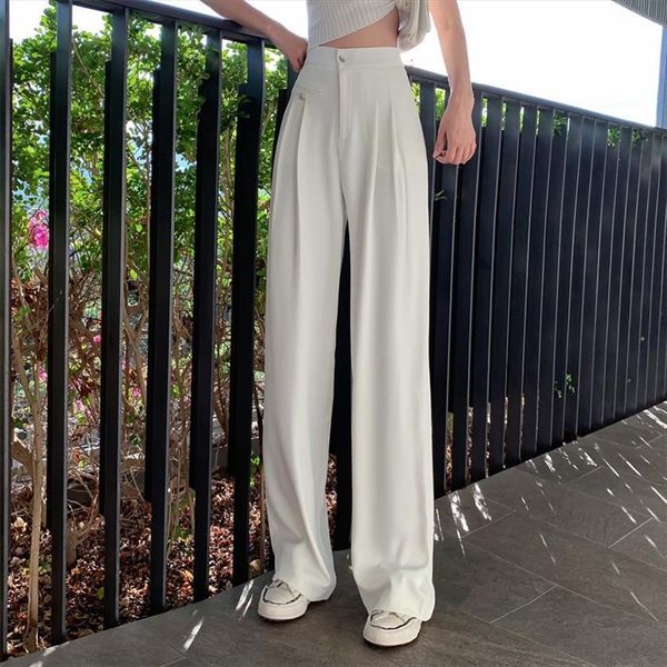 white suit summer chic streetwear womens capri high waist straight korean fashion spring loose trousers, Black;white
white suit summer chic streetwear womens capri high waist straight korean fashion spring loose trousers, Black;white