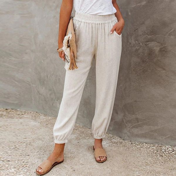 women's pants & capris women summer solid color long trousers elastic waist design pockets decor high casual leggings 2021 fashion, Black;white
women's pants & capris women summer solid color long trousers elastic waist design pockets decor high casual leggings 2021 fashion, Black;white