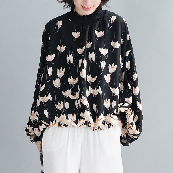 johnature spring black lantern sleeve t-shirts for women print floral pullover turtleneck plus size women sweet t-shirt 210521, White
johnature spring black lantern sleeve t-shirts for women print floral pullover turtleneck plus size women sweet t-shirt 210521, White