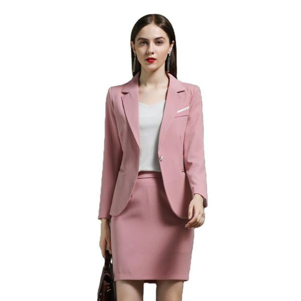 two piece dress business women's skirt suits women single button jacket coat and pencil skirts fashion office ladies pink formal suit, White
two piece dress business women's skirt suits women single button jacket coat and pencil skirts fashion office ladies pink formal suit, White