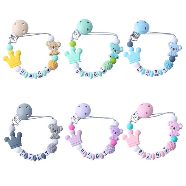 pacifiers# 1pcs silicone baby pacifier clips crochet beads crown koala chain holder shower gift infant teething toys
pacifiers# 1pcs silicone baby pacifier clips crochet beads crown koala chain holder shower gift infant teething toys