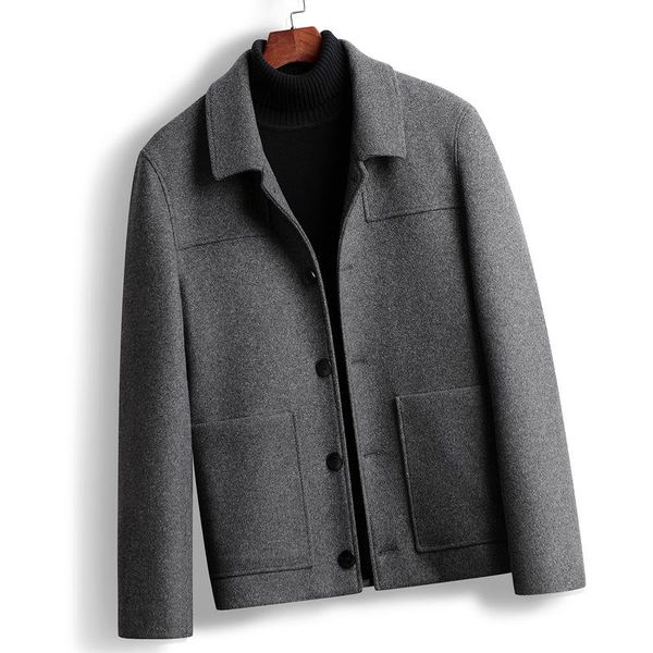 men's jackets 2021 fall and winter lapels solid color casual single-breasted large workwear with pocket woolen jacket, Black;brown
men's jackets 2021 fall and winter lapels solid color casual single-breasted large workwear with pocket woolen jacket, Black;brown