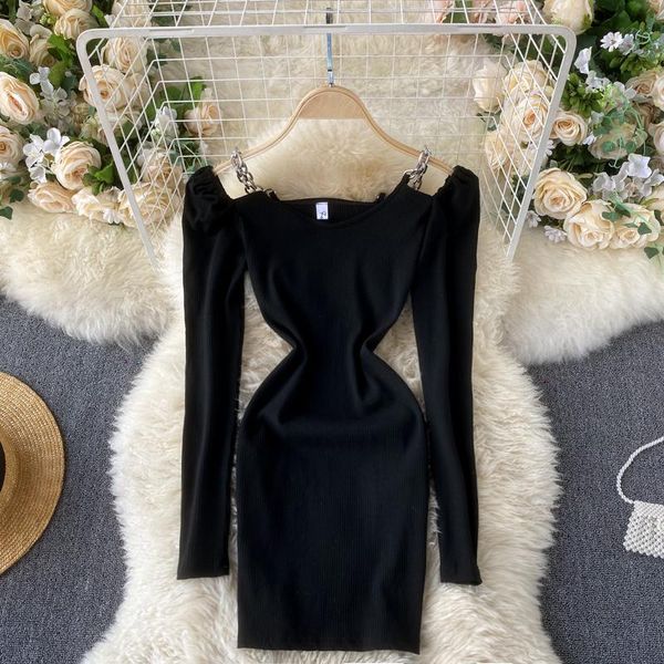 dress women v neck chain strap long sleeve fashion mini female clothes 2021 autumn chic club casual dresses, Black;gray
dress women v neck chain strap long sleeve fashion mini female clothes 2021 autumn chic club casual dresses, Black;gray