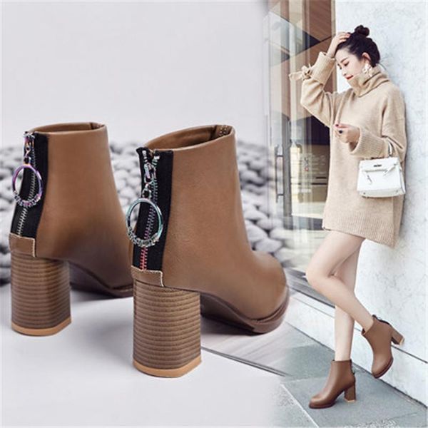 boots fashion women round toe square heel platforms zapatos de mujer pu leather ankle pump motorcycle botas, Black
boots fashion women round toe square heel platforms zapatos de mujer pu leather ankle pump motorcycle botas, Black