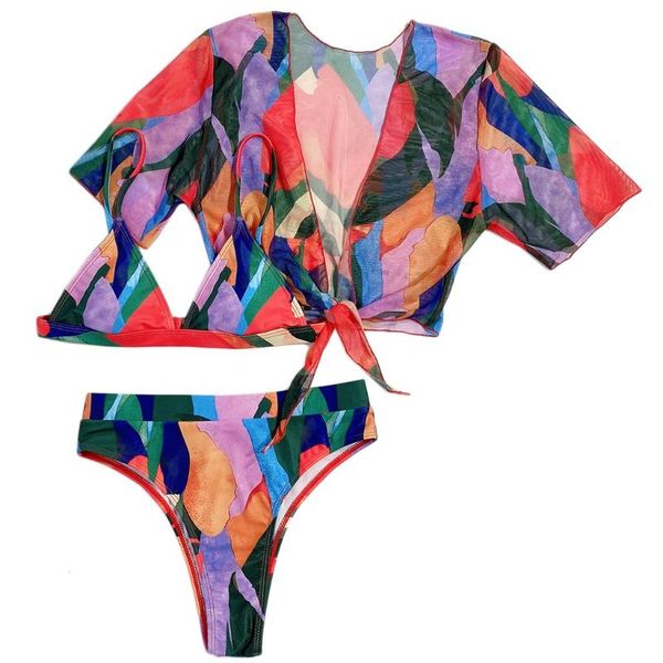 one-piece suits g6de women 3pcs colorful bikini set triangle swimsuit with short sleeve cover up
one-piece suits g6de women 3pcs colorful bikini set triangle swimsuit with short sleeve cover up