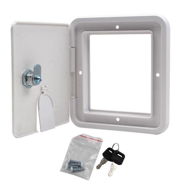 parts rv heavy duty electric cable hatch camper power cord protect cover with 2 keys w 7.60 inch, h 6.48 inch white
parts rv heavy duty electric cable hatch camper power cord protect cover with 2 keys w 7.60 inch, h 6.48 inch white