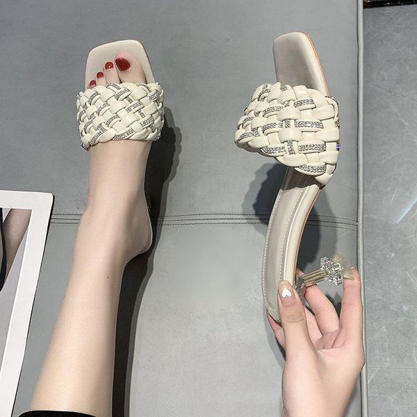 square toe female shoes ladies' slippers med women heels 2021 high thin rubber summer pu basic strange style slides fabric, Black
square toe female shoes ladies' slippers med women heels 2021 high thin rubber summer pu basic strange style slides fabric, Black