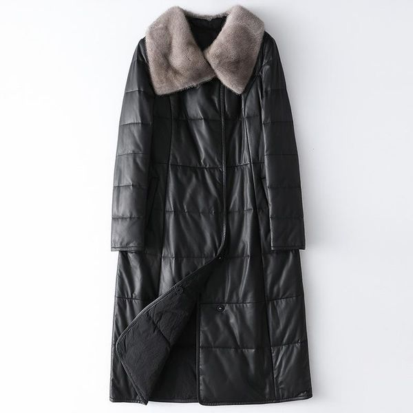 women's leather & faux fashionable turndown mink collar genuine down jacket 2021 winter sheepskin long black coat thick warm high quali
women's leather & faux fashionable turndown mink collar genuine down jacket 2021 winter sheepskin long black coat thick warm high quali