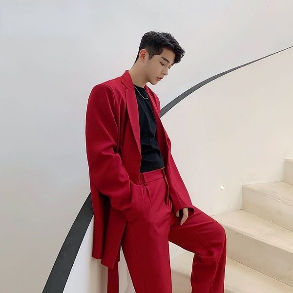 men's clothing red temperament show ribbon design mid length suit coat single breasted 2021 new long sleeve blazer 9y7073, White;black
men's clothing red temperament show ribbon design mid length suit coat single breasted 2021 new long sleeve blazer 9y7073, White;black