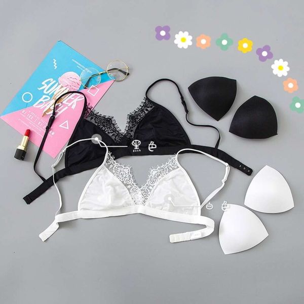 eyelash lace triangle cup rimless bra french underwear thin back breasted women's bra, Black;pink
eyelash lace triangle cup rimless bra french underwear thin back breasted women's bra, Black;pink