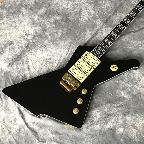 iceman paul stanley gloss black destroyer explorer electric guitar abalone & pearl block inlay, floyd rose tremolo bridge, whammy bar, 3 pic
iceman paul stanley gloss black destroyer explorer electric guitar abalone & pearl block inlay, floyd rose tremolo bridge, whammy bar, 3 pic