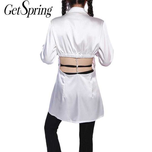 getspring women blouse temperament satin shirt diamond pearl chain hollow out ladies irregular black white 210601
getspring women blouse temperament satin shirt diamond pearl chain hollow out ladies irregular black white 210601