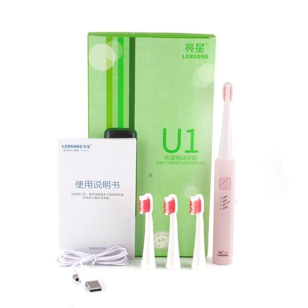 smart electric toothbrush lansung sonic usb rechargeable tooth brushes with 4 pcs replacement heads
smart electric toothbrush lansung sonic usb rechargeable tooth brushes with 4 pcs replacement heads