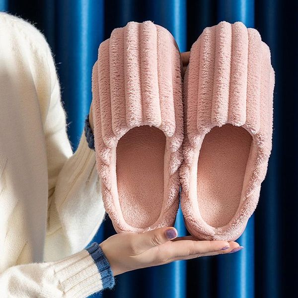women corduroy slippers solid color warm indoor couple ladies winter bedroom stripe silence shoes light non slip, Black
women corduroy slippers solid color warm indoor couple ladies winter bedroom stripe silence shoes light non slip, Black