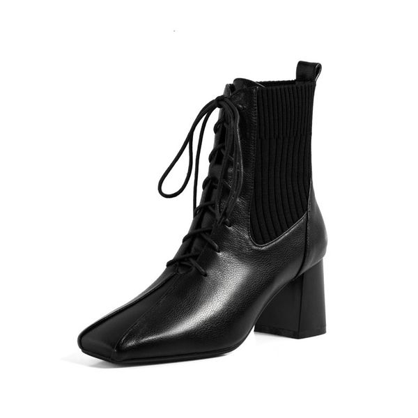 asumer sell warm high-heeled ladies party shoes foot-square autumn genuine winter leather boots, Black 
asumer sell warm high-heeled ladies party shoes foot-square autumn genuine winter leather boots, Black