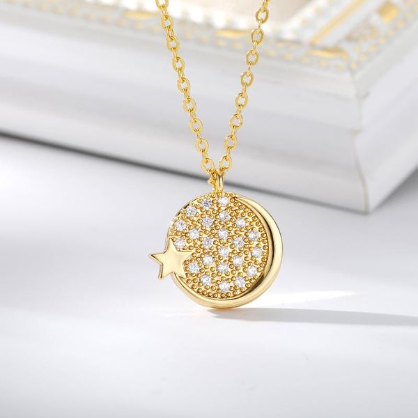 chains luxury crystal star moon necklace for women collares rose gold sliver color zircon pendant necklaces korean fashion jewelry, Silver
chains luxury crystal star moon necklace for women collares rose gold sliver color zircon pendant necklaces korean fashion jewelry, Silver