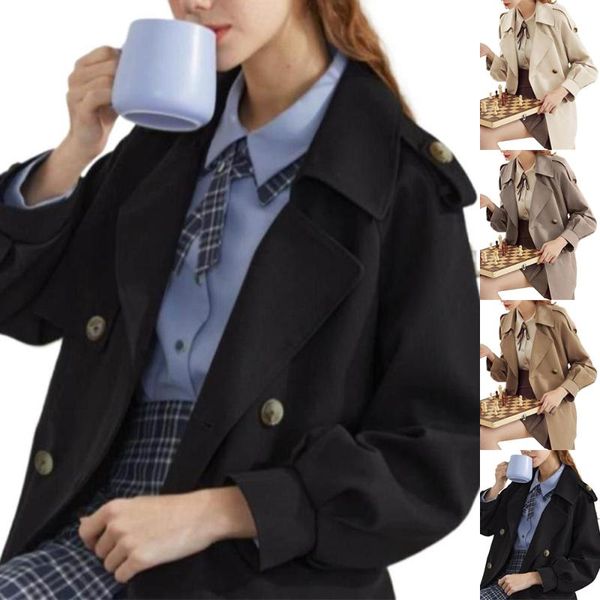 women's wool & blends women plain notch lapel double breasted tie waist casual long sleeve coat trench winter for, Black
women's wool & blends women plain notch lapel double breasted tie waist casual long sleeve coat trench winter for, Black