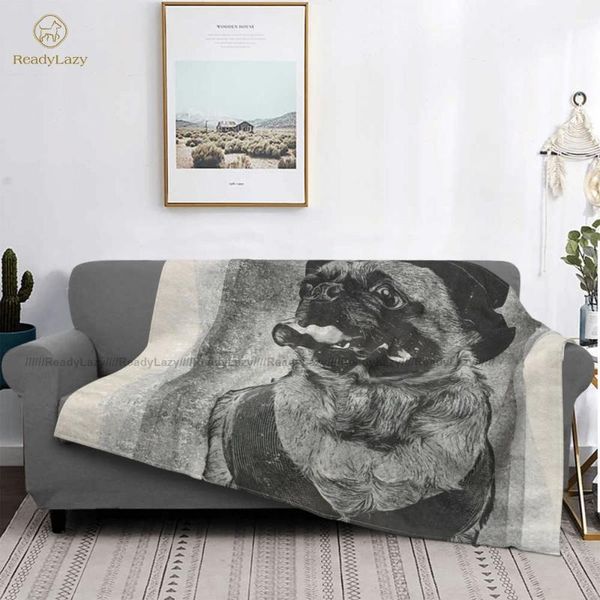 pug blanket chair soft cute fleece bedspread blankets