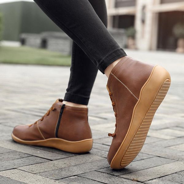 boots women arch support ankle casual cross strappy side zipper winter short leather vintage punk flat shoes lady 2021, Black
boots women arch support ankle casual cross strappy side zipper winter short leather vintage punk flat shoes lady 2021, Black