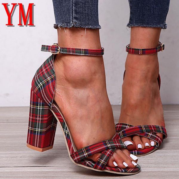 fashion women sandals ankle buckle strap summer pumps woman gingham open toe shoes plus size 43 ladies high square heel female, Black
fashion women sandals ankle buckle strap summer pumps woman gingham open toe shoes plus size 43 ladies high square heel female, Black