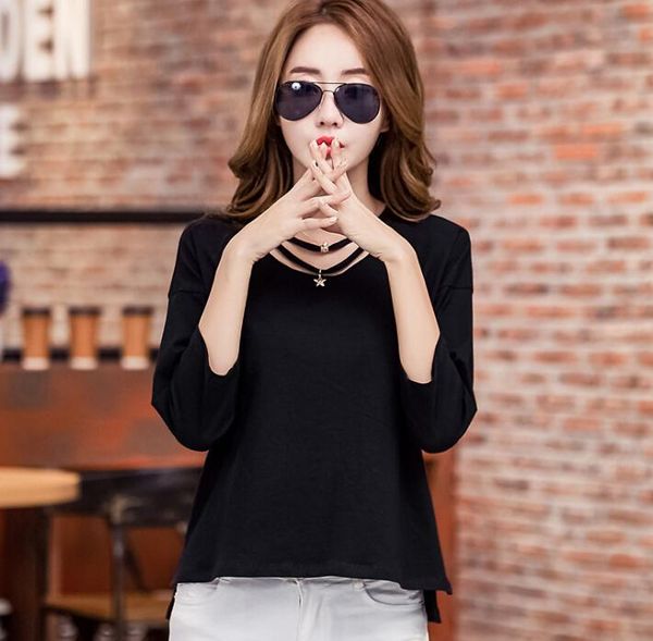 women's t-shirt spring autumn women clothing long sleeve clothes t shirt patchwork o neck slim fashion female cotton tees, White
women's t-shirt spring autumn women clothing long sleeve clothes t shirt patchwork o neck slim fashion female cotton tees, White